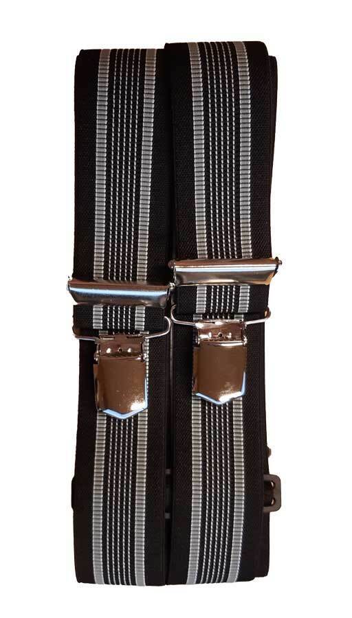 Svart med grå striper