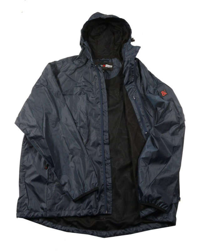 Lett regnjakke (Blå) - åpen