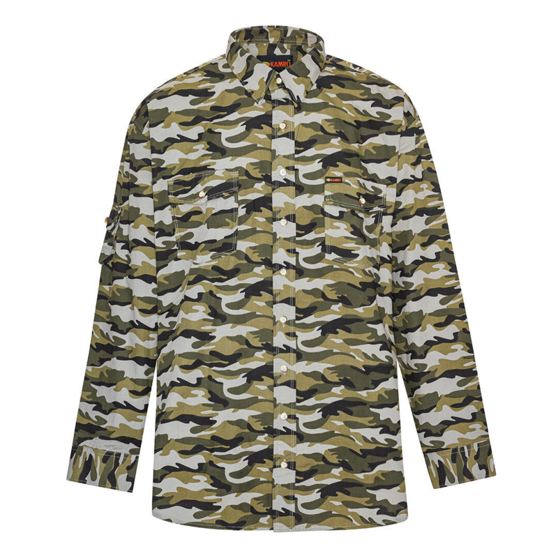 Skjorte i grønn camouflage - KAMRO (L/Æ)