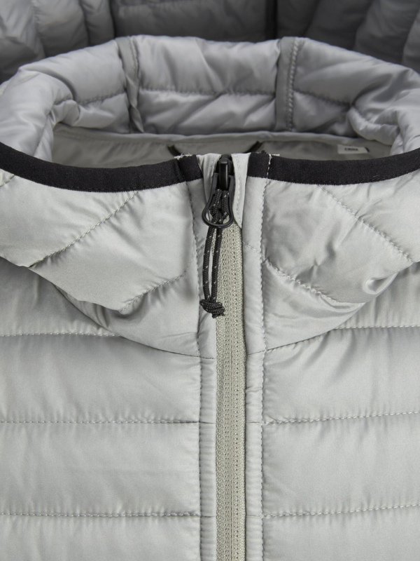 Grå quiltet jakke med hette - Jack & Jones