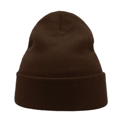 Brun strikket beanie